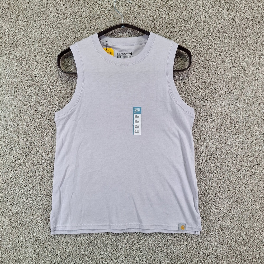 Carhartt Tank Top Women XS Purple Relaxed Fit Tencel Blend Workwear Gorpcore NWT
